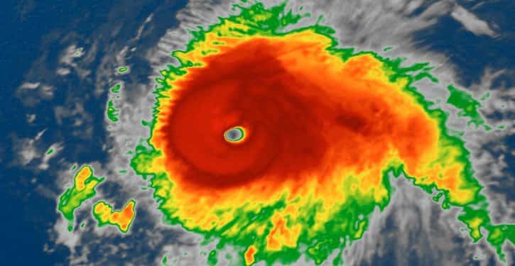 Weather map of a hurricane